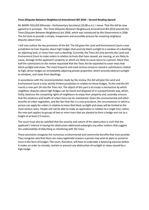 Trees (Disputes Between Neighbours) Amendment Act 2010 No 27.